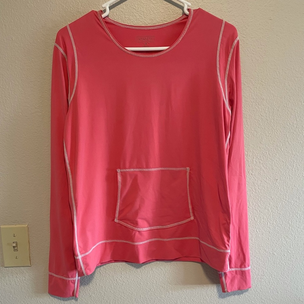 ❌SOLD❌ Athleta Womens Rash Guard Swim Surf Shirt Long Sleeve Pink Sun Shade sz M - Picture 2 of 12